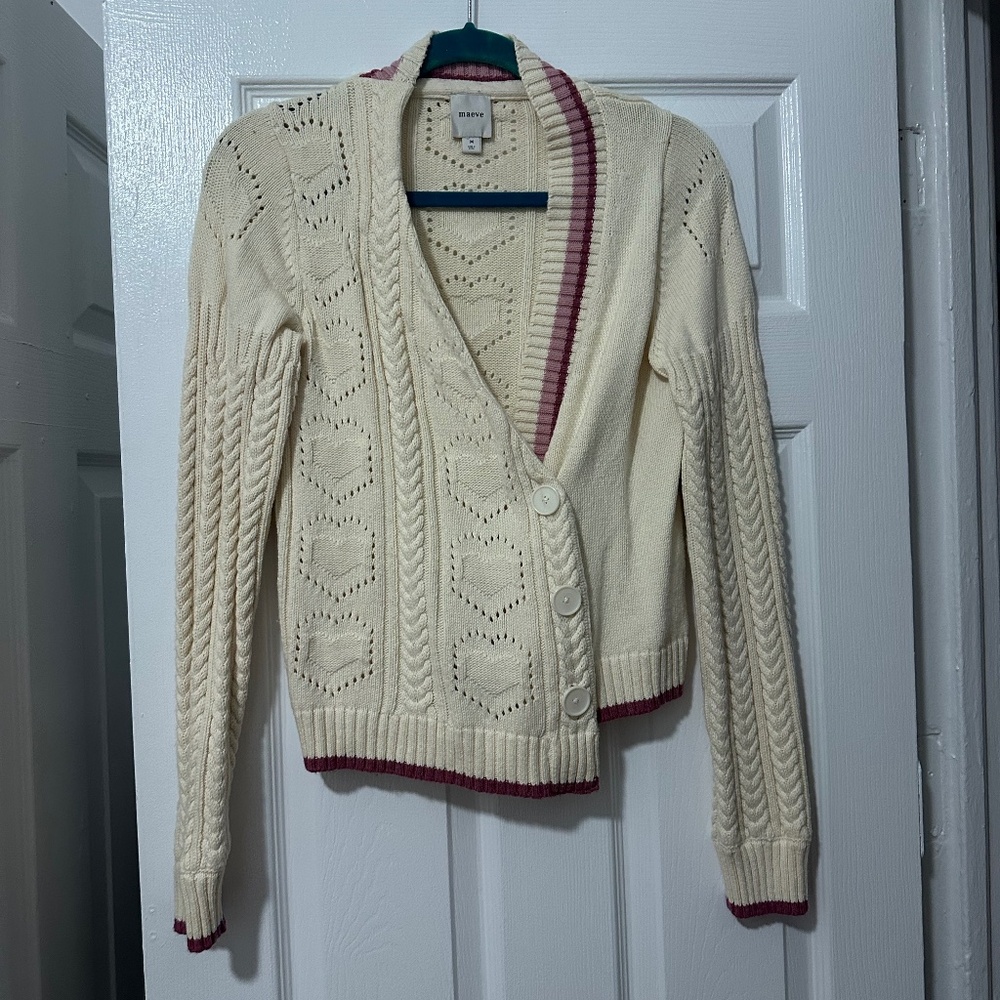 Anthropologie Maeve Asymmetrical Cardigan Sweater